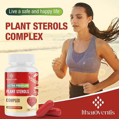 Itharoventis Plant Sterols Supplement with Red Yeast Rice | Advanced Formula with Omega-3, Bergamot & Garlic, 90 Softgels
