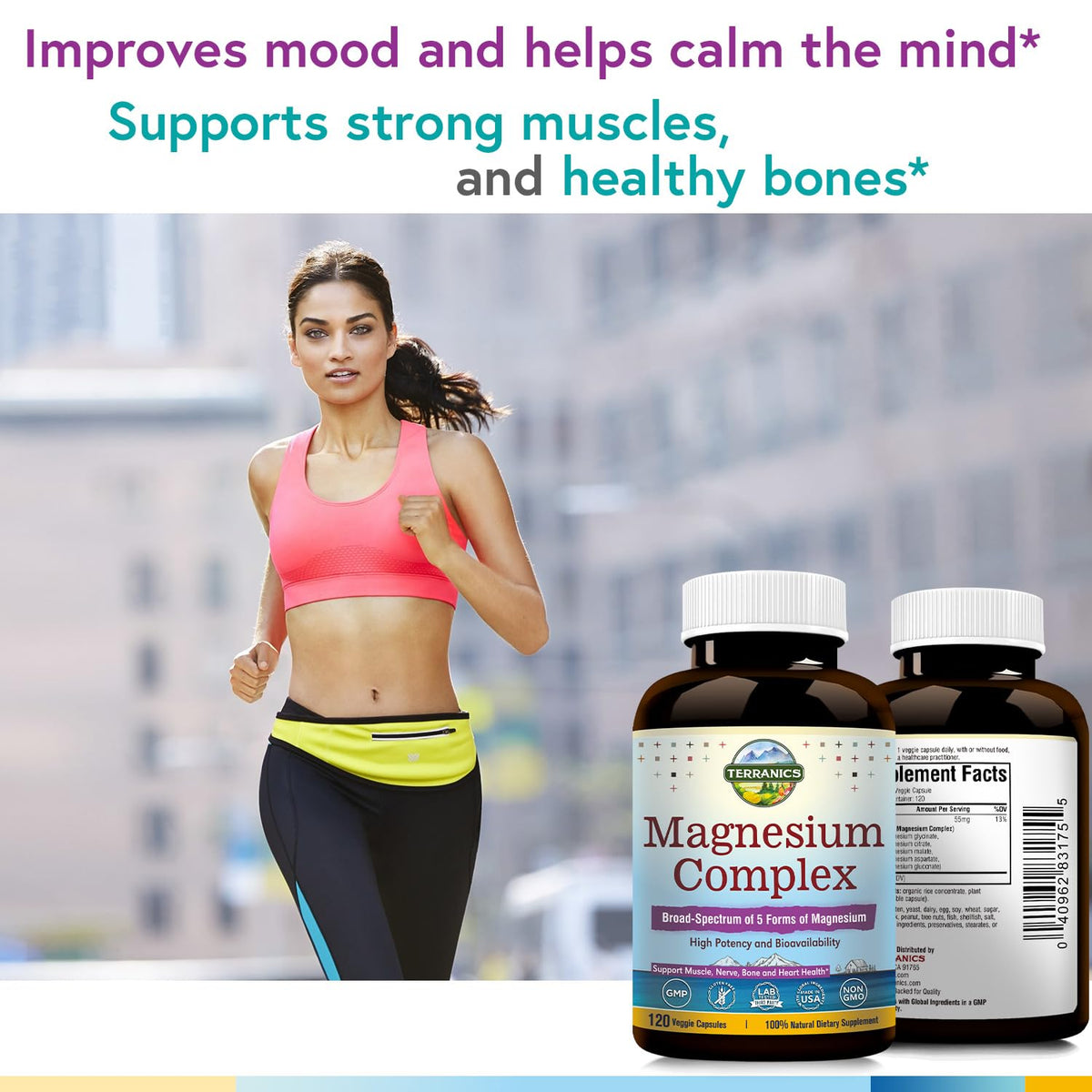 Terranics Magnesium Complex, Total 240 Capsules, Max Absorption, Glycinate, Citrate
