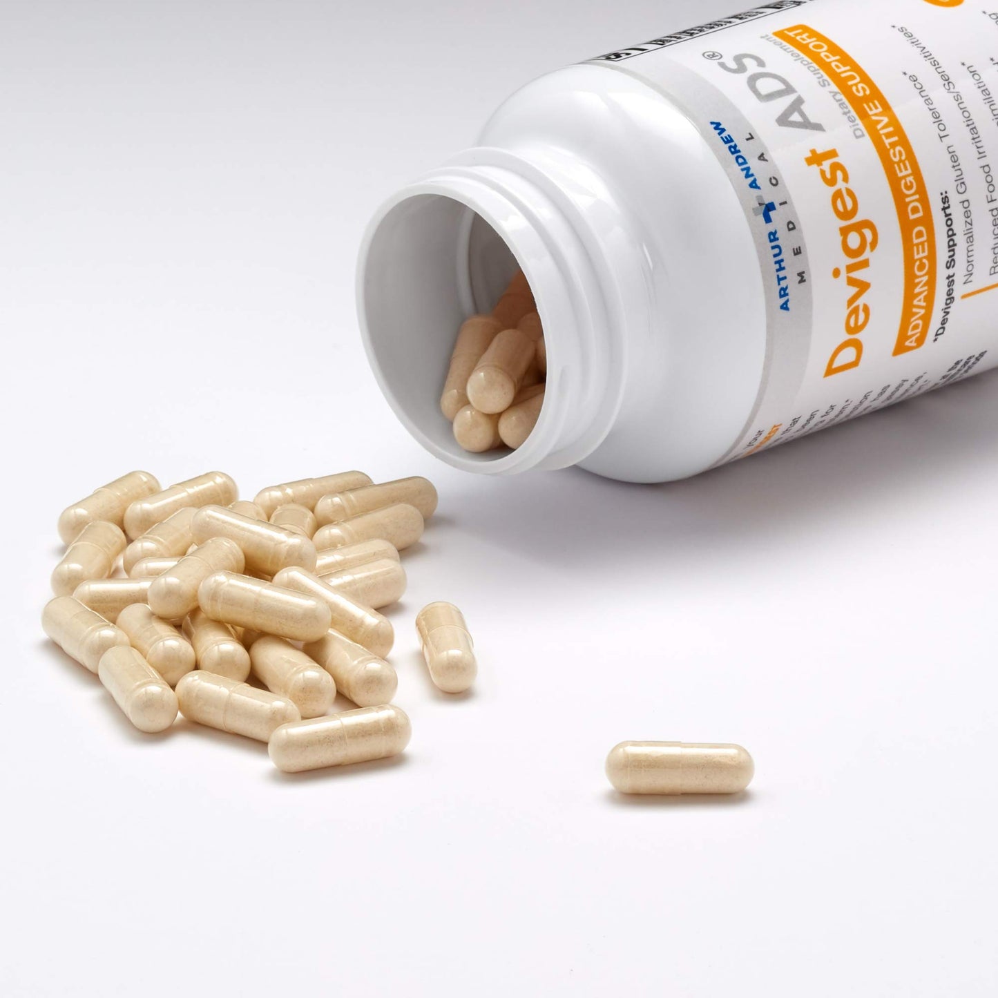 Arthur Andrew Medical - Devigest ADS, Advanced Digestive Support, Relief for Lactose Intolerance and Casein Sensitivities, Vegan, Non-GMO, 180 Capsules | Advanced Digestive Support, Relief For Lactose, Gluten, & Dairy Intolerance, & Casein Sensitivities,