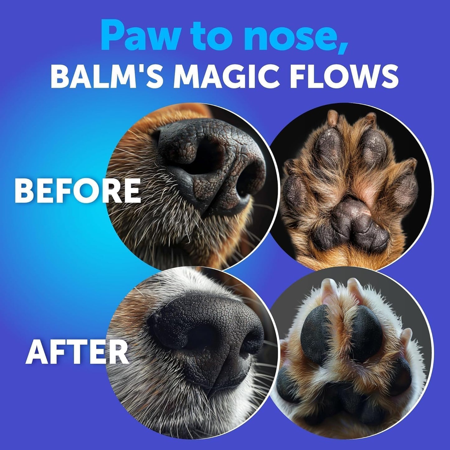 Dog Paw Balm - Lick Safe Snout Soother - Moisturizies, Soothes & Nourishes Irritated Paw Pads and Dry Nose - Protects from Cracks & Wounds - Dog Feet Balm with Waxes, Oils, Butter, Extracts - 2.1 Oz