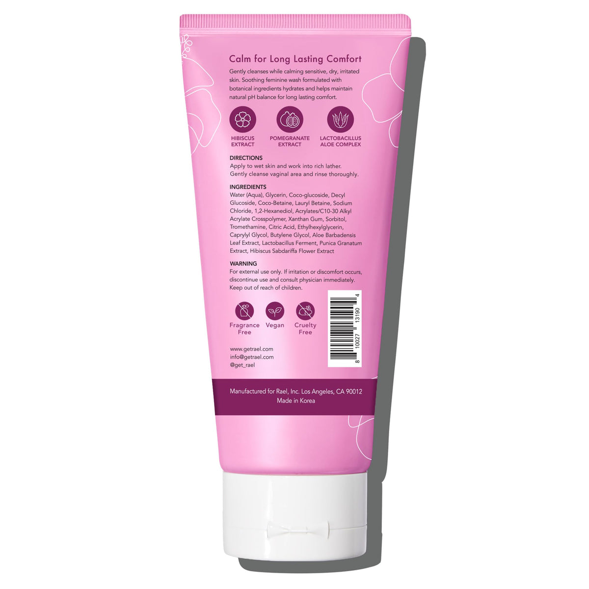 Rael Feminine Wash, Soothing Gel to Foam Wash - pH Balance Feminine Wash for Women, Intimate Wash
