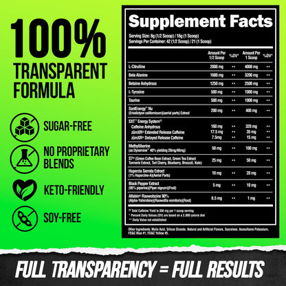 ALPHA LION Superhuman Extreme High Stim Pre Workout Powder, Beta Alanine, L-Taurine & 356mg Tri-Source Caffeine for Sustained Energy, Nitric Oxide & Citrulline for Pump (21 Servings, Slaughtermelon)