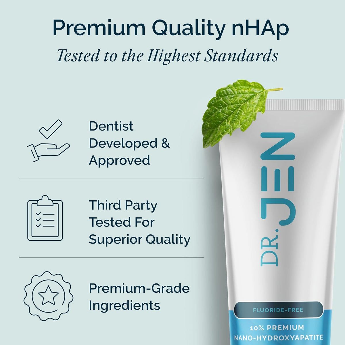 Dr. Jen Fluoride Free Toothpaste with 10% Premium Nano Hydroxyapatite