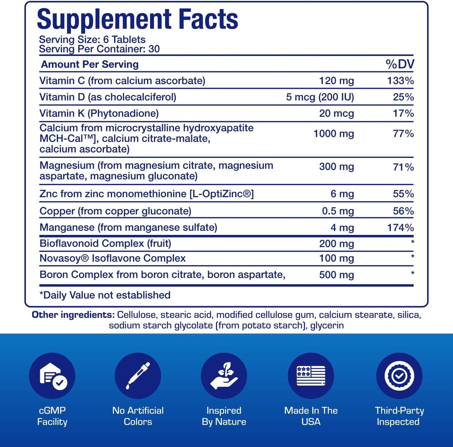 Clinical Calcium Complex Bone Supplement - Restorative Calcium Magnesium Zinc D3 Supplement for Bone Health Strength & Density Support with Antioxidant Bioflavonoids - High Absorption - 30 Servings