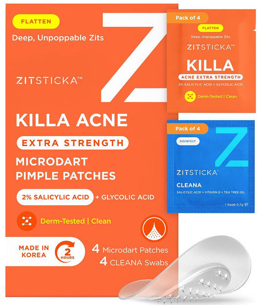 ZitSticka Killa Acne Extra Strength Microdart Pimple Patches For Face, 4 Ct