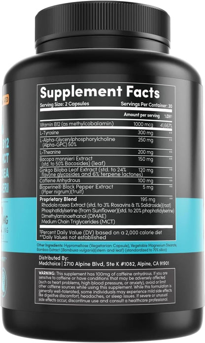 MEDCHOICE Turmeric & Ginger (240ct), Sleep Melatonin (90ct), and Nootropic Brain (60ct) Supplement Bundle - Wellness Trio for Brain, Sleep, & Immune Support - Vegan, Non-GMO, Gluten-Free