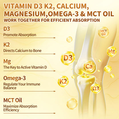 VivoNu Vitamin D3 K2 10000 IU with MK7-300 Virgin Coconut Oil Softgels, 2 in 1 Vitamins D & K Complex | Vitamina D3 con K2 (300 Softgels /1 Bag)