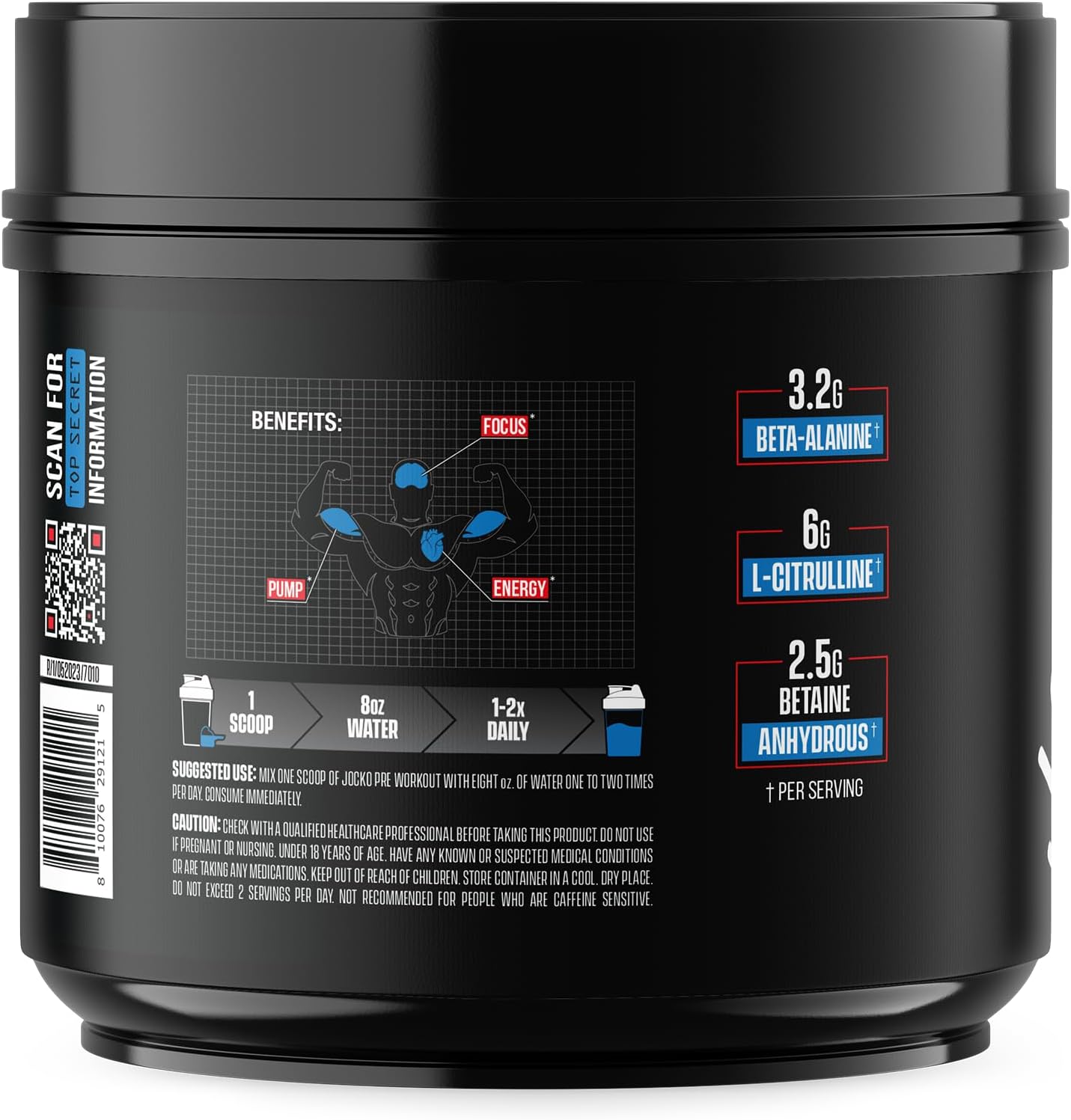 Jocko Fuel Gym Bundle - Creatine + Nitro Pop Pre Workout Powder (2 Pack Bundle) 30 Day Supply