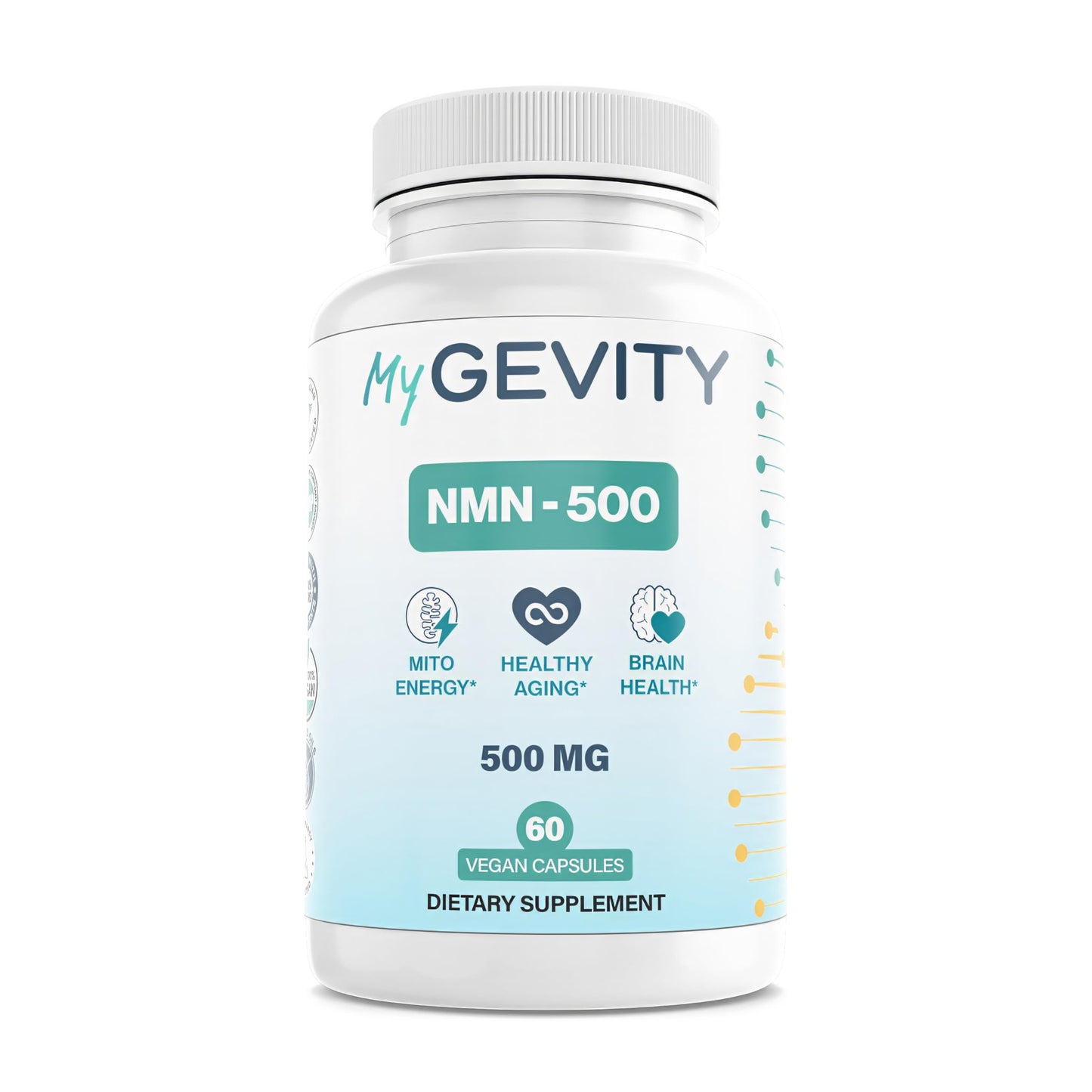 NMN 1000mg – 99%+ Pure, Stabilized & Third-Party Tested Nicotinamide Mononucleotide – NAD+ Booster for Energy & Healthy Aging – No Magnesium Stearate, Vegan, GMP Made in USA – 120 Capsules