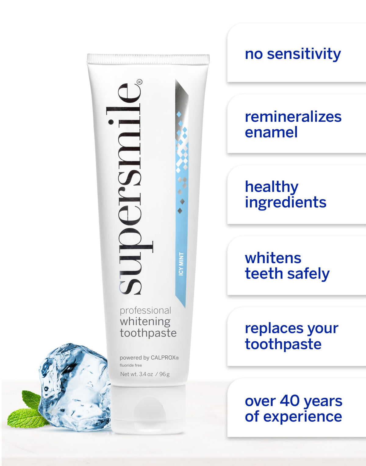 Supersmile Original Mint Whitening Toothpaste, 8 Oz, Whitens 6 Shades