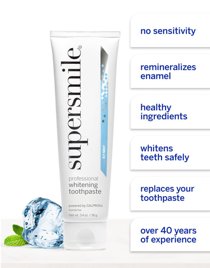 Supersmile Original Mint Whitening Toothpaste, 8 Oz, Whitens 6 Shades