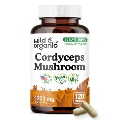 Wild & Organic Cordyceps Mushroom Tincture - Energy & Immune Support - Cordyceps Sinensis Extract Supplement - Liquid Mushroom Drops - Add to Tea & Mix with Powder - Sugar & Alcohol-Free - 4 fl oz