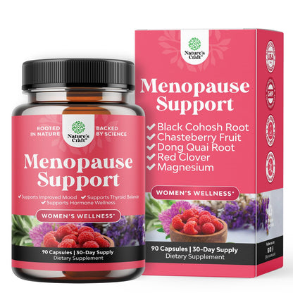 Natures Craft Complete Herbal Menopause Supplement for Women - Female Hormone Balance Capsules for Night Sweats Hot Flashes & Mood Swings with Dong Quai, Chaste Berry & Black Cohosh Root - 60 Count