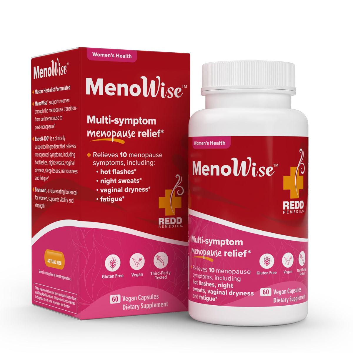 Redd Remedies, MenoWise, for Hot Flashes, Vaginal Dryness, Night Sweats, and More, 60 Count