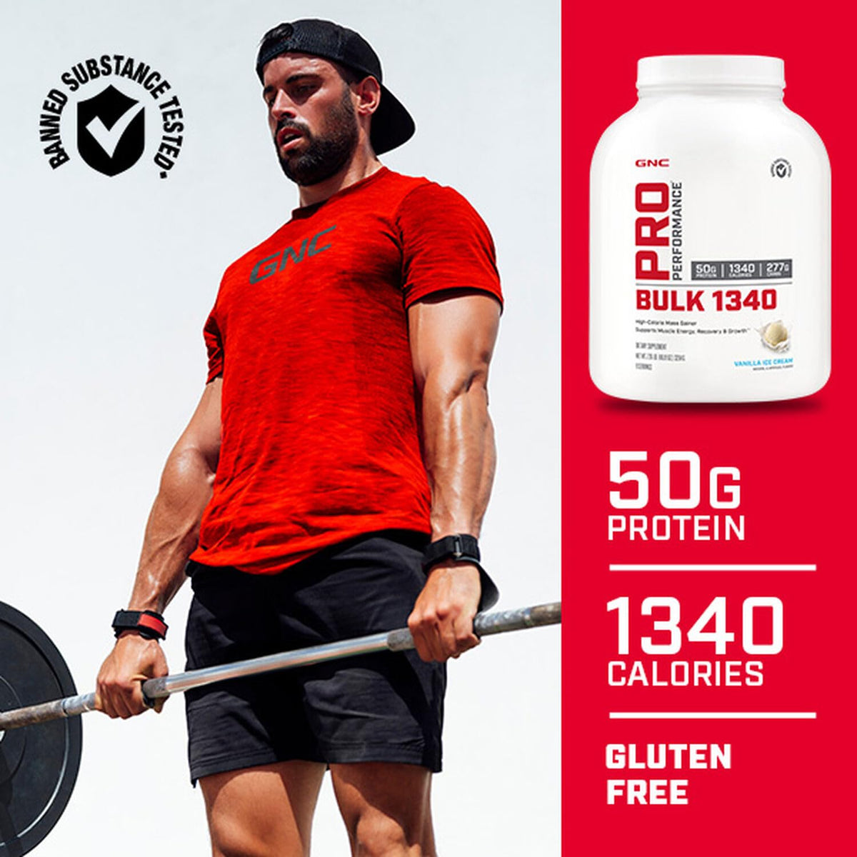 GNC Pro Performance Bulk 1340 - Vanilla Ice Cream, Twin Pack, 9 Servings per Bottle