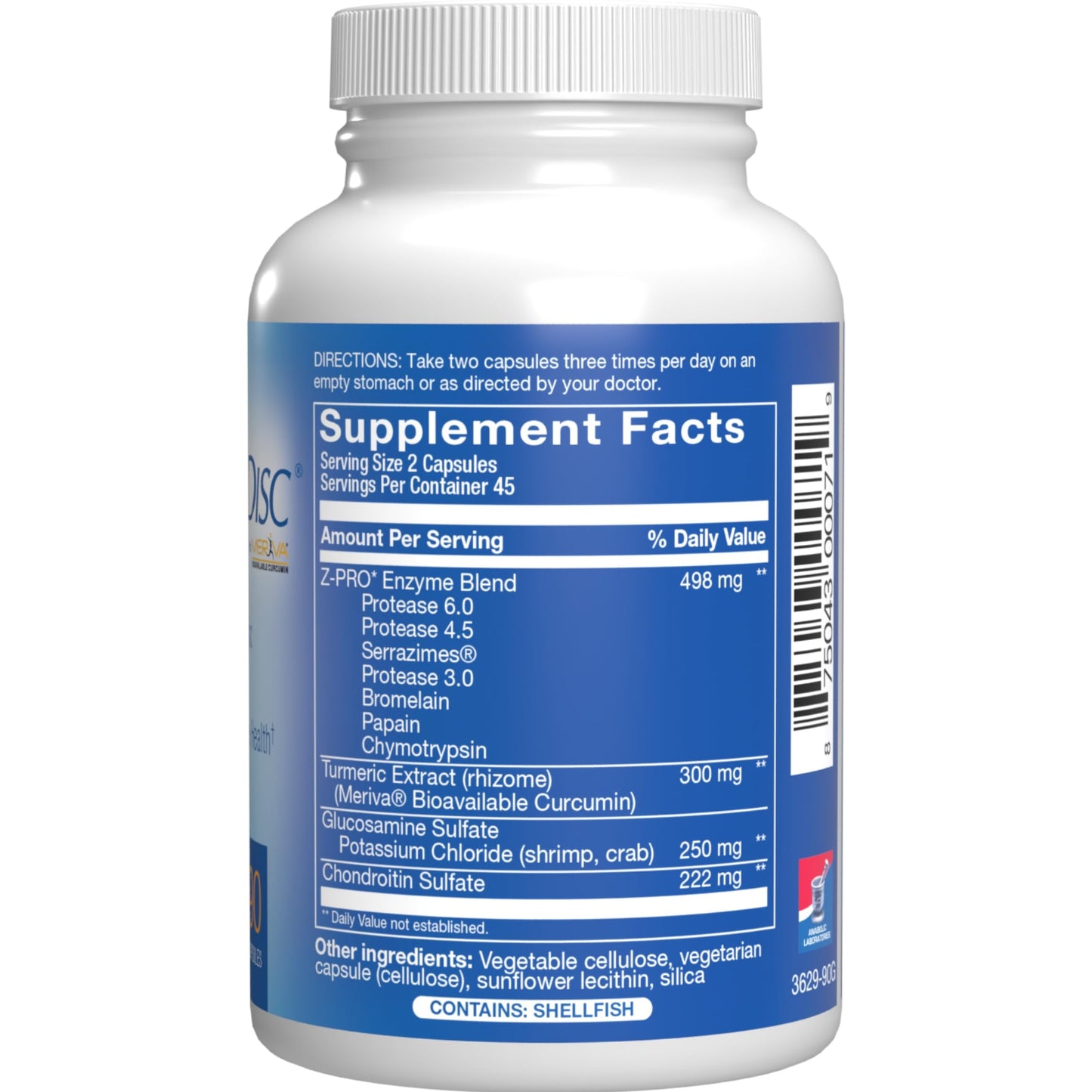 Nutra Disc & Joint Support Supplement - Clinically Formulated Restorative Cartilage Ligament and Tendon Supplement with Patented Meriva Curcumin & Glucosamine and Chondroitin for Adults - 90 Servings