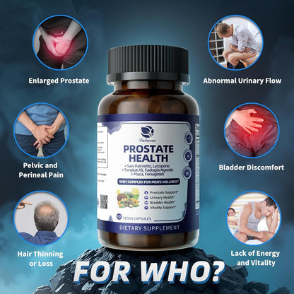 Prostate Health Supplements for Men - 18 in 1 Saw Palmetto with Pumpkin Seed & Nettle - Advanced DHT Blocker - Urinary Tract Health Support - with Ashwagandha, Reishi, 2 Pack