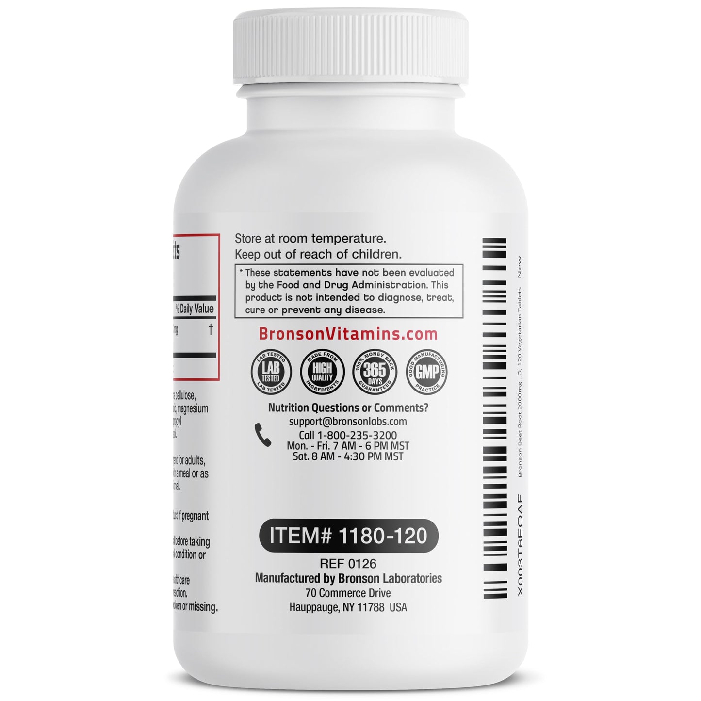 Bronson Beet Root Extra Strength, Non-GMO, 250 Vegetarian Tablets | Gluten-Free, Soy-Free, GMO-Free, Easy To Swallow