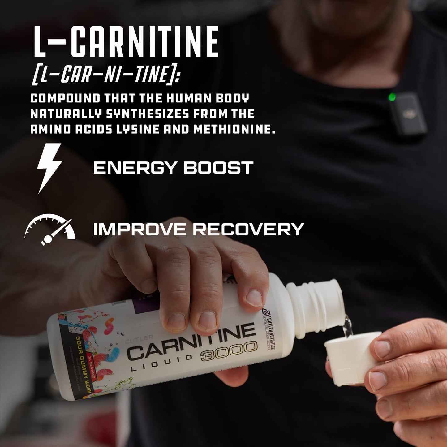 Cutler Nutrition Liquid L-Carnitine Fat Burner with Acetyl L-Carnitine | Sour Gummy Worm, 16 fl oz | Triple-Form Liquid with L-Carnitine Tartrate for Energy, Metabolism, Recovery and Workout Support