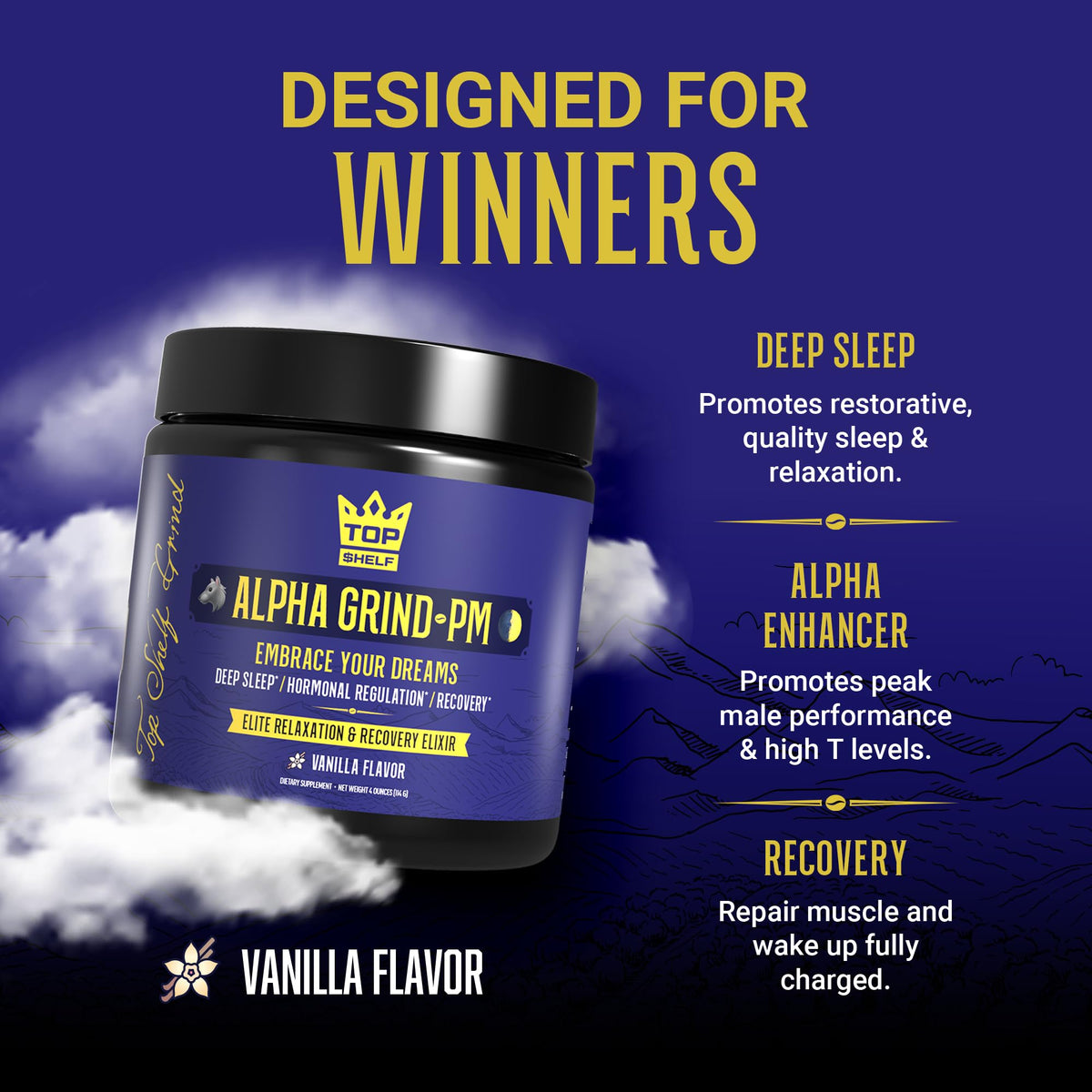 Advanced Sleep Supplement for Men, Nootropic Night Time Burner & Anabolic Recovery