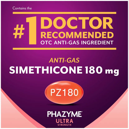 Phazyme Ultra Strength Gas & Bloating Relief, Works in Minutes, 12 Fast Gels, 3 Pack