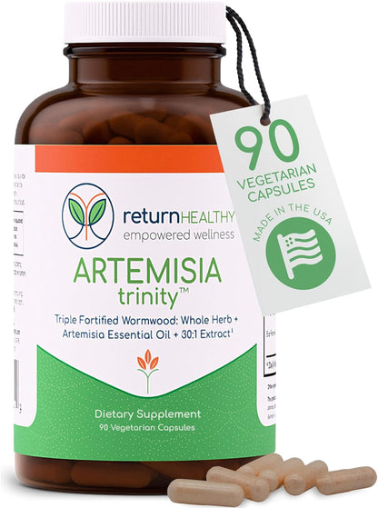 Artemisia Trinity | Cleansing for Adults with Wormwood Herb & Artemisinin 30:1 Extract | Resistance & Digestive Support | Herbal Supplements | Pure, Plant-Based, 90 Caps