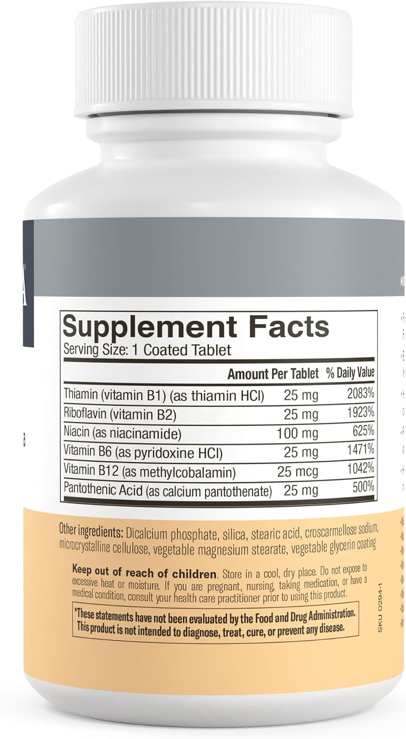 FREEDA Super B-Complex Vitamin Supplement – No Folic Acid or PABA, 100ct | Supports Energy, Metabolism, & Cellular Function – Balanced B Vitamins for Men & Women – Kosher, Vegan, Gluten-Free, USA Made