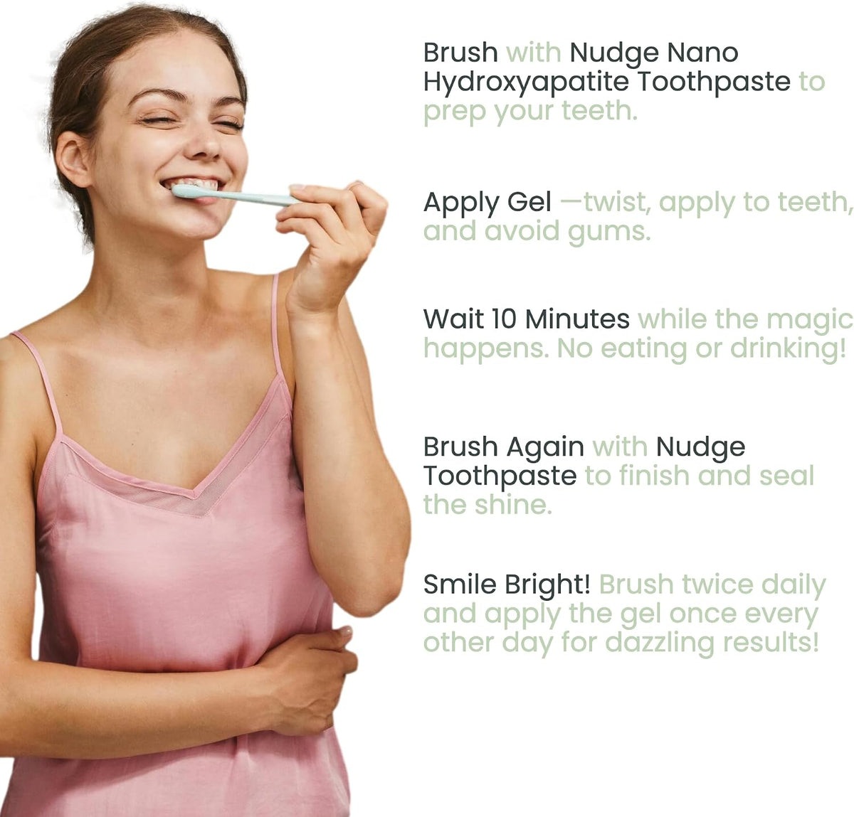 Nudge Advanced Teeth Whitening EnamelGuard Gel Pen, 2 ml, Powerful Whitening, Enamel Strengthening, Sensitivity Friendly Formula