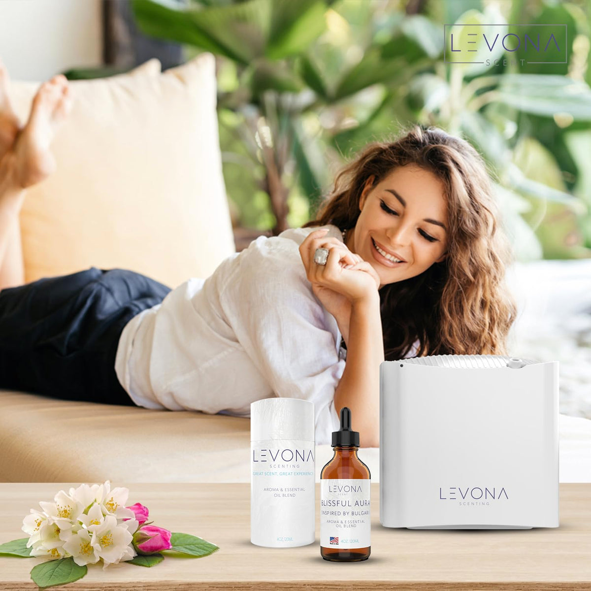 Levona Scent Essential Oils for Diffuser: Blissful Aura Inspired by Bulgari with Notes of Amber