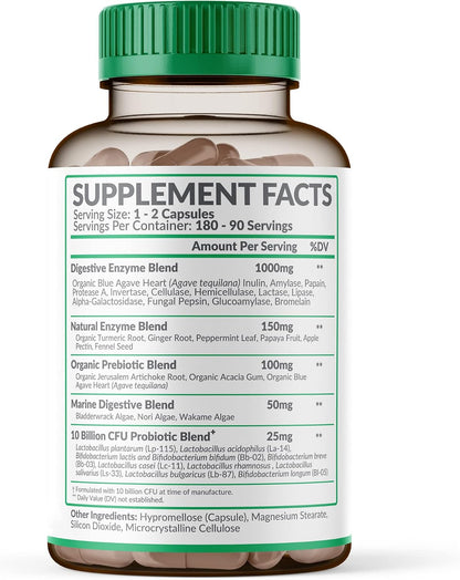 Wholesome Wellness Digestive Enzymes 1000MG Plus Prebiotics & Probiotics + Grass Fed Desiccated Beef Liver Capsules Bundle