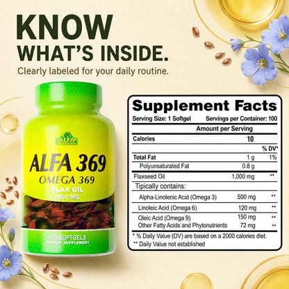 Alfa Vitamins Alfa 3-6-9 1000 Mg Nutrition Supplement, 100 Count