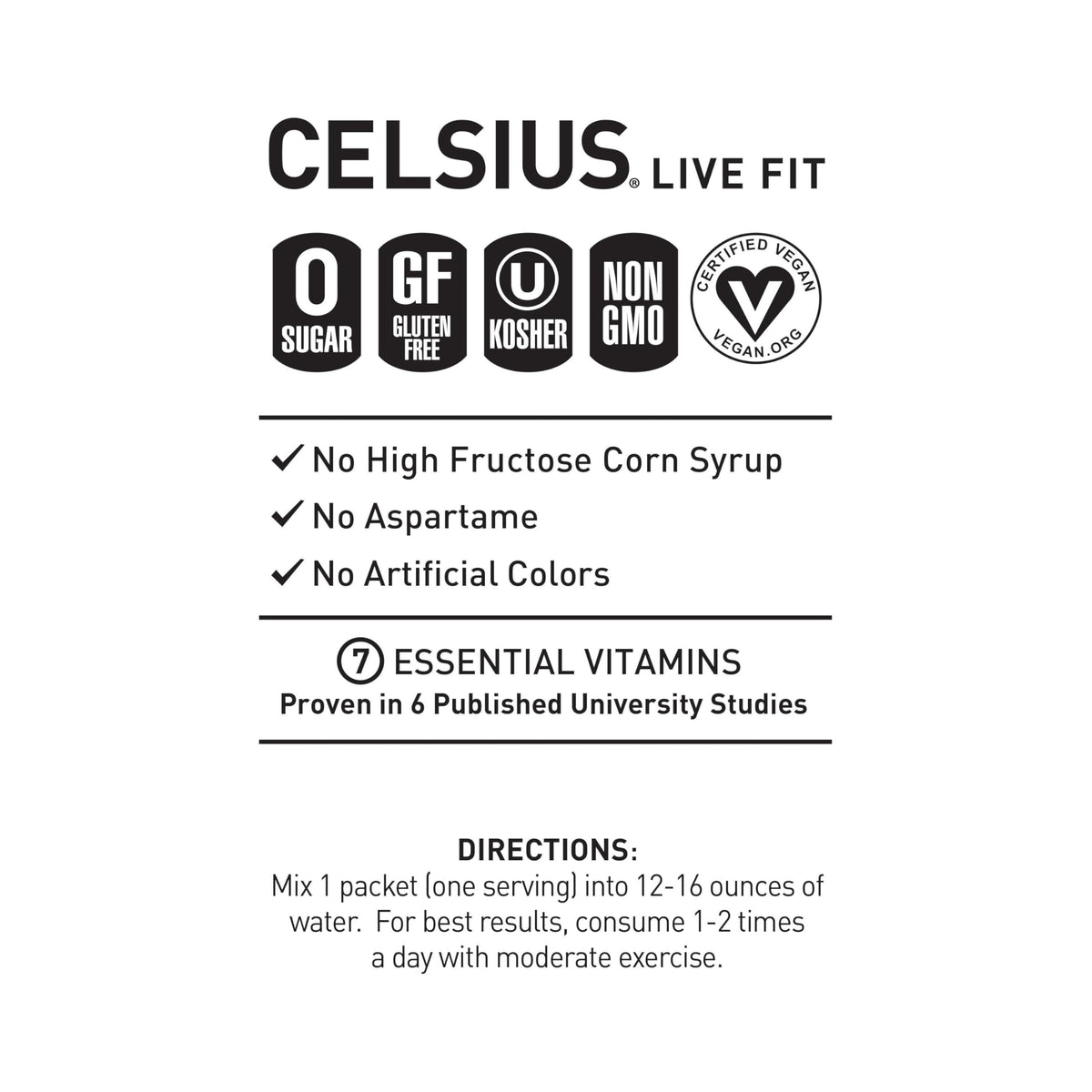 CELSIUS On-The-Go Powder Stick Packs, Zero Sugar (14 Sticks per Pack)