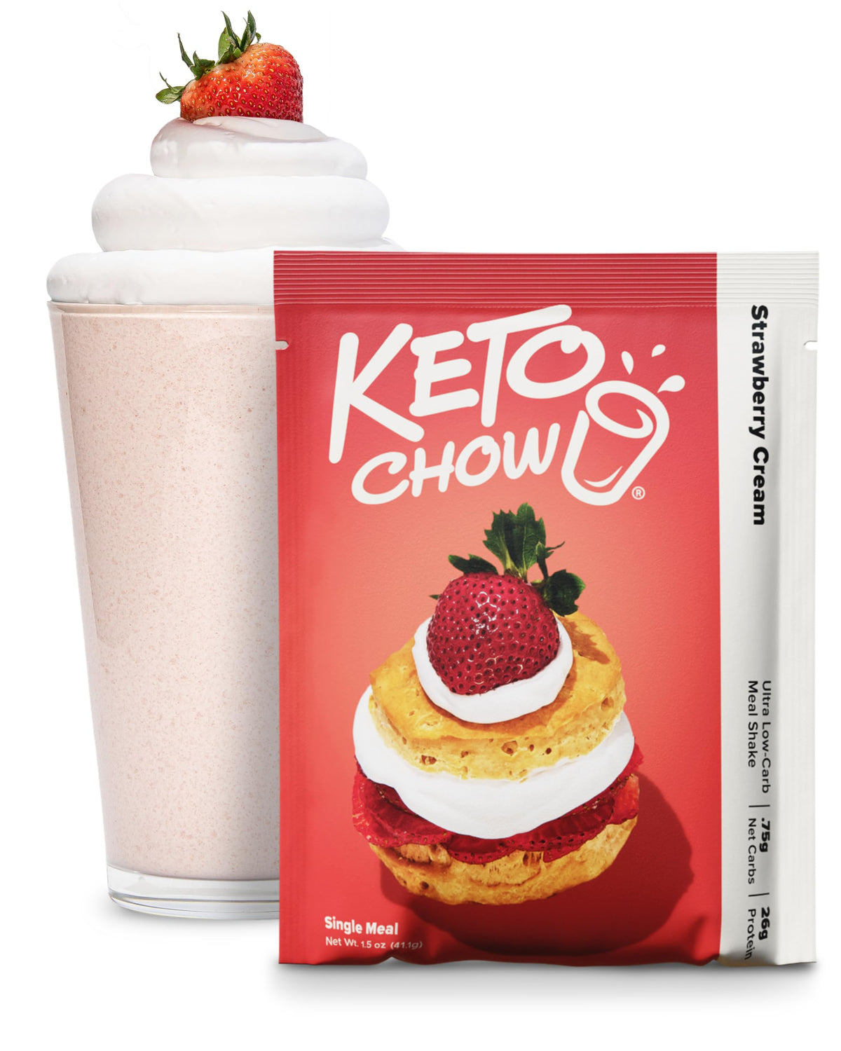 Keto Chow Chocolate Peanut Butter Meal Replacement Shake Powder, 1 Meal