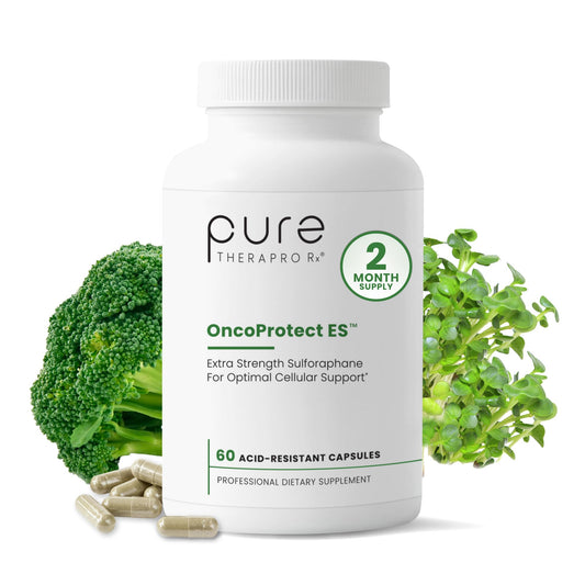 Pure Therapro Rx Extra Strength Sulforaphane Supplement from Broccoli Seed Extract | Made in USA | ONE Capsule Per Serving (Other Brands are 2 Caps!) | 3rd Party Tested | OncoProtect ES