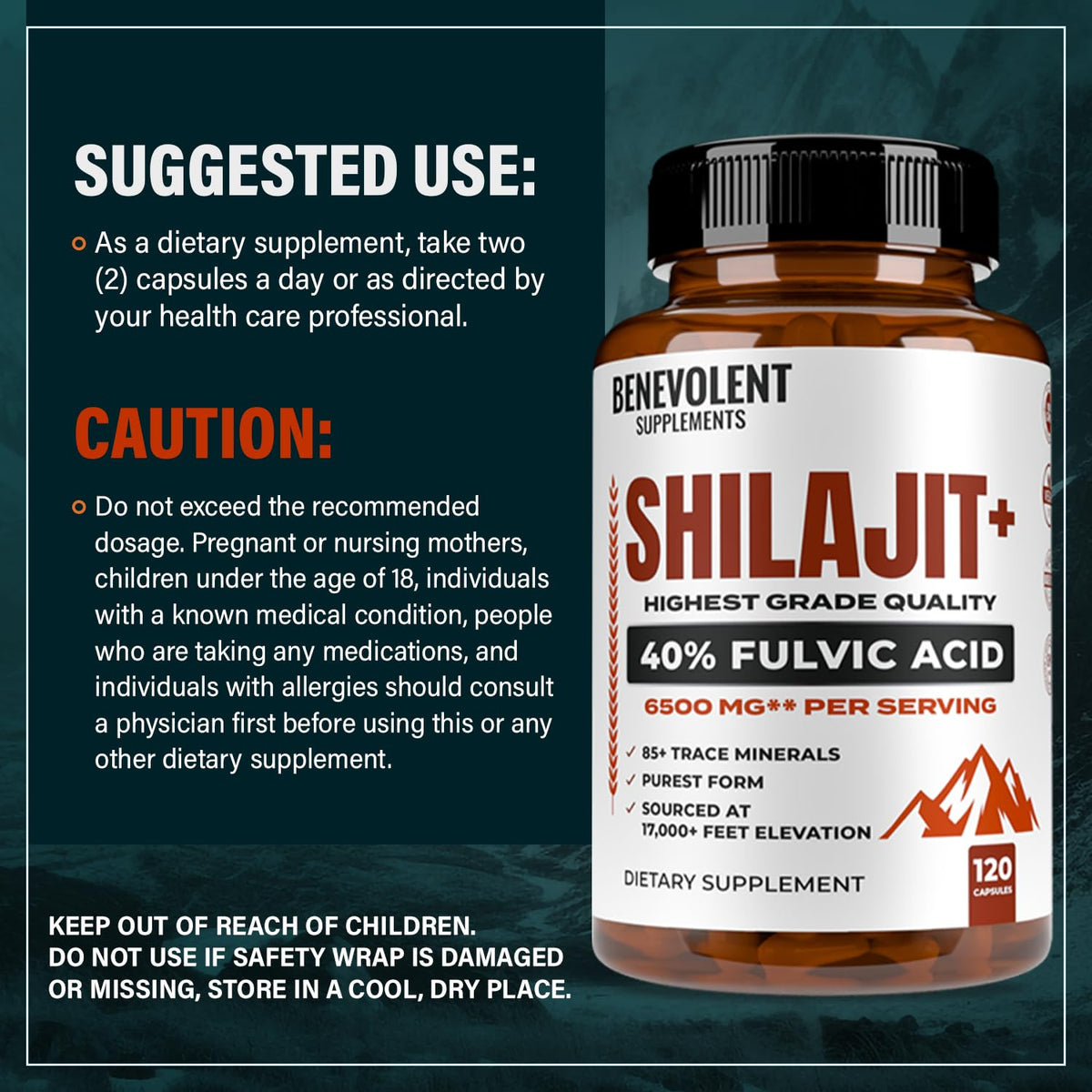 6,500mg Shilajit Supplement with 40% Fulvic Acid (High Absorption) | Authentic Himalayan