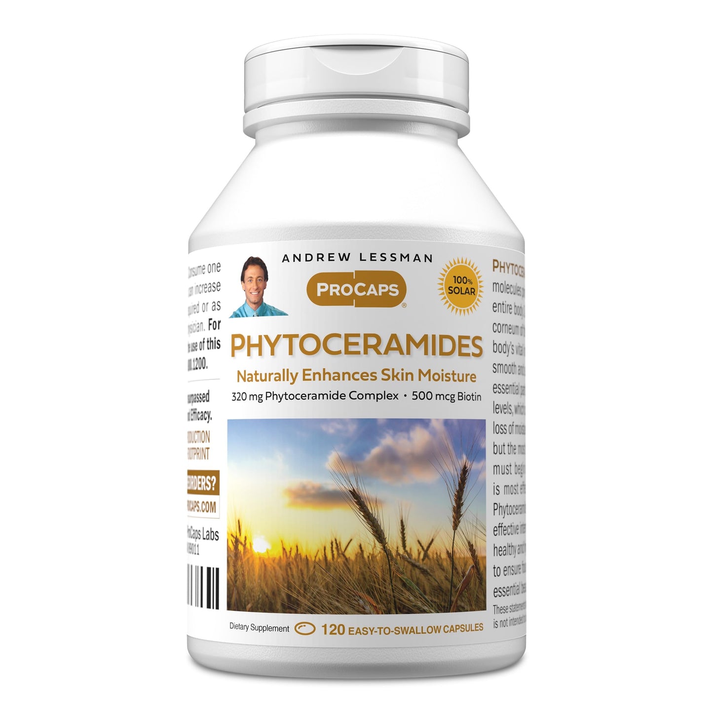 ANDREW LESSMAN Phytoceramides Skin Supplement, 60 Capsules | Plant-derived phytoceramides help support skin hydration, elasticity and a healthy-looking complexion from within.