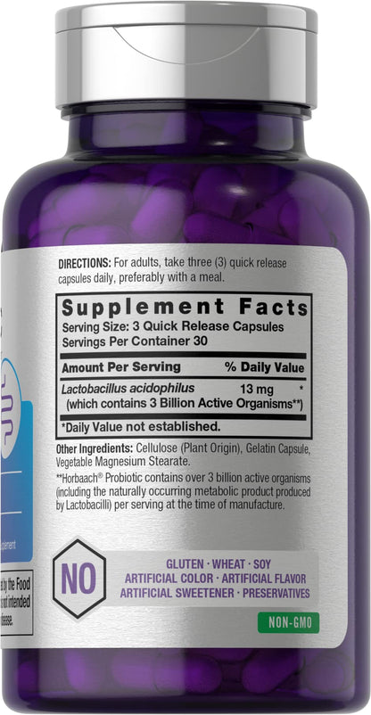 Probiotic for Women & Men's Digestive Health | 3 Billion CFU | 90 Capsules | Non-GMO