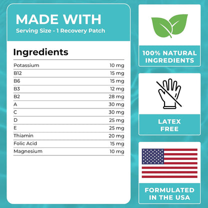 Recovery Patches 60 Pack - Wake Up Refreshed & Energized | Natural Ingredients Recovery Stickers, Skin-Friendly & Waterproof, Apply Before Drinking, Enhanced Morning Formula