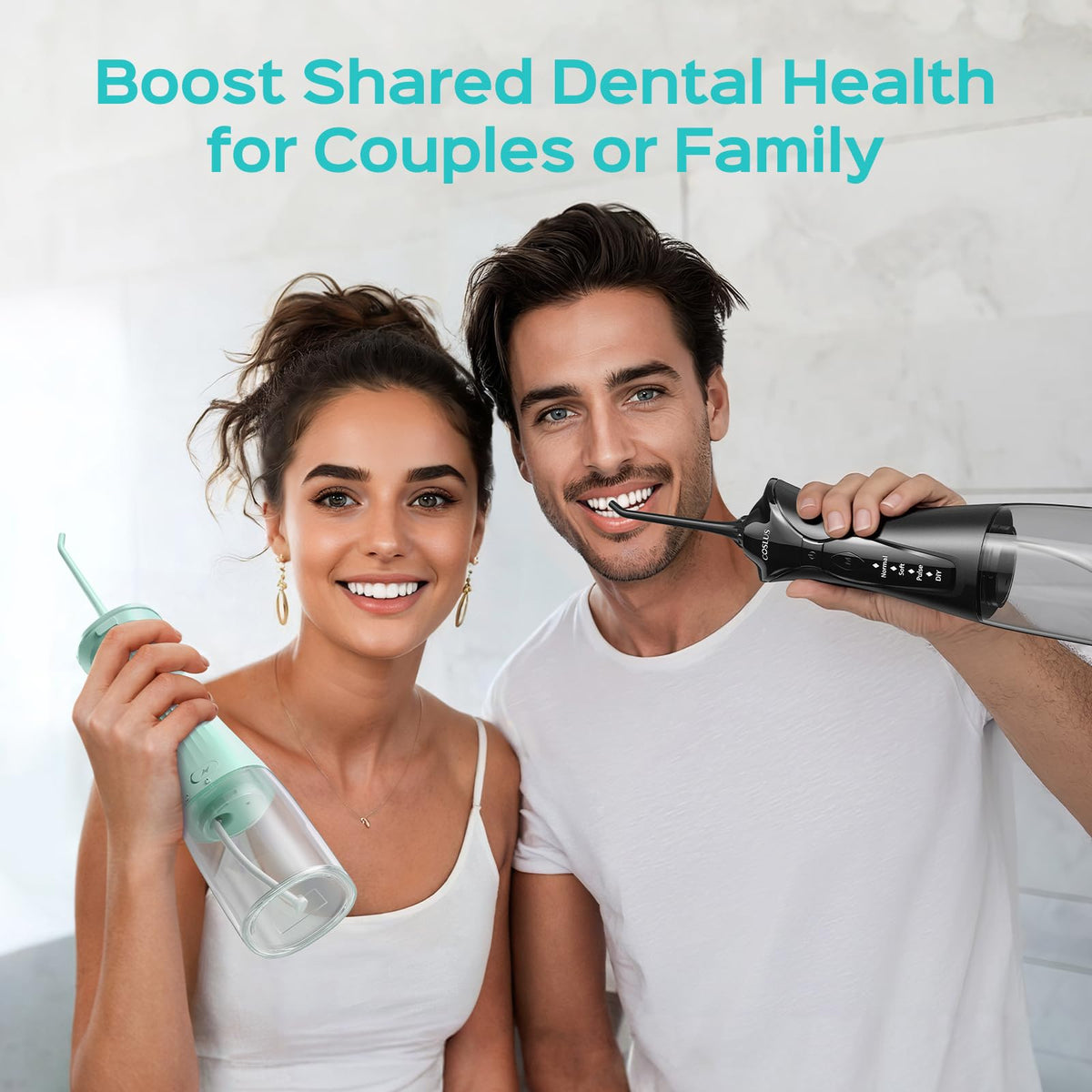 COSLUS C30 Water Dental Flosser, Upgraded DIY Mode, Black, 1Pcs