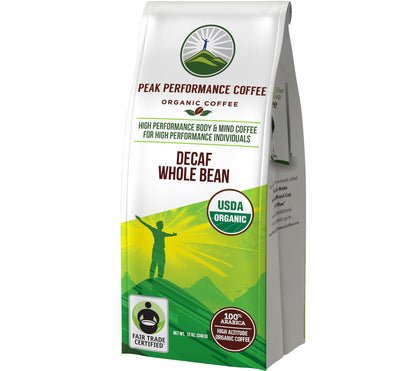 Peak Performance High Altitude Organic Coffee - Fair Trade, Low Acid, Non GMO, and Beans Full of Antioxidants - Medium Roast Smooth Tasting USDA Certified Organic Ground Coffee Bag 12 oz