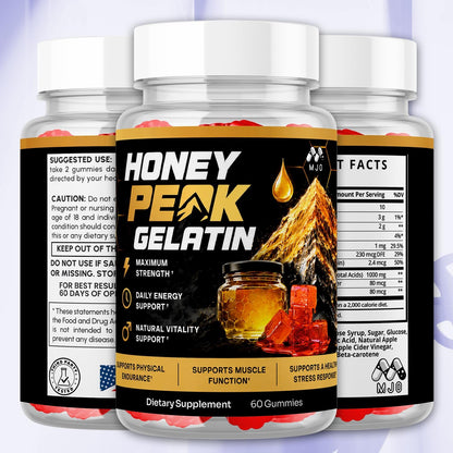 Honey Peak Gelatin Gummies for Men, Honey Peak Gelatin for Men 60 Gummies