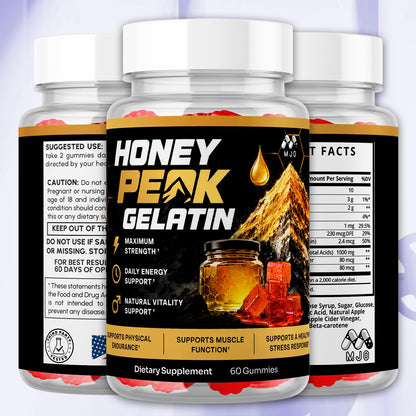 Honey Peak Gelatin Gummies for Men, Honey Peak Gelatin for Men 60 Gummies