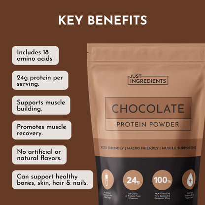JUST INGREDIENTS Vanilla Bean Protein Powder – 20-Serving Blend with 100% Grass-Fed Whey & Organic Plant Proteins – Real Vanilla Bean & Cinnamon – Supports Muscle Recovery, Energy*