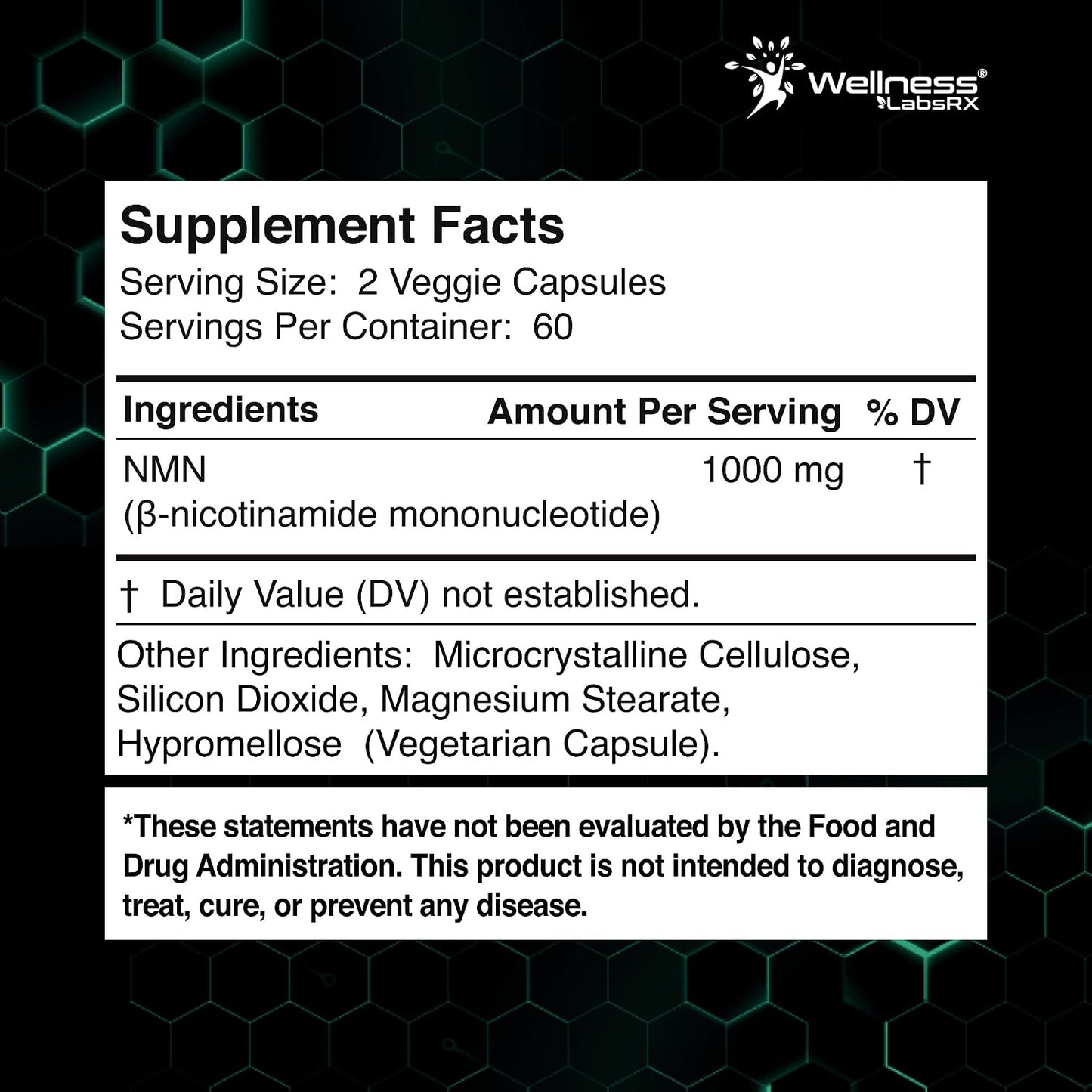NMN Supplement 1000mg Pure Organic Nicotinamide Mononucleotide - NMN NAD Supplement for Anti-Aging, Longevity, Cellular, and Energy Supplements – Suitable for Women and Men Energy Support - 120 Count