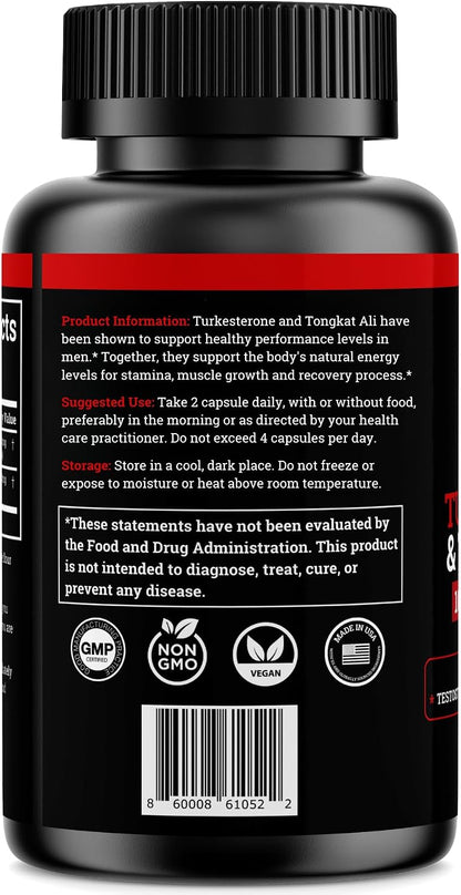 Black Forest Turkesterone Tongkat Ali Supplement 1000mg per Serving (Max Purity 95%) Turkesterone Supplement for Men (Tongkat Ali for Men Longjack 200:1) Similar to Tongkat Ali Fadogia Agrestis