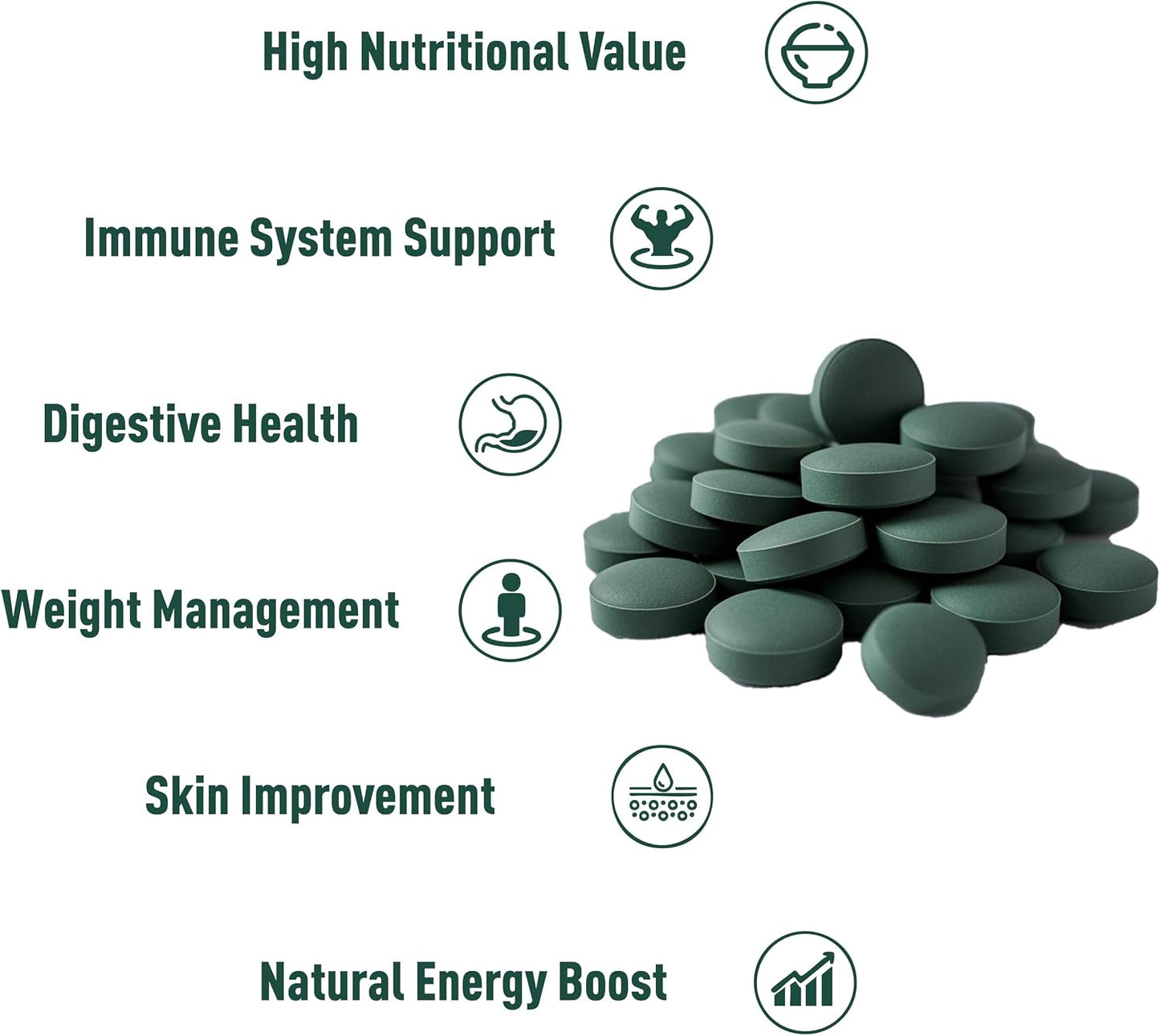 Unleash’d Organic Spirulina Tablets 16 oz – 100% Pure Plant-Based Superfood, Vegan, Non-GMO, Nutrient-Dense Daily Supplement