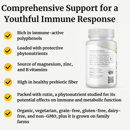 BIG BOLD HEALTH HTB Immune Rejuvenate - Himalayan Tartary Buckwheat - Polyphenols Supplement for Immune Support - Gluten Free, Dairy Free, Non-GMO Formula - 120 Vegetarian Capsules (2 Month Supply)