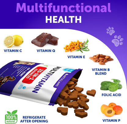 20 in 1 Dog Multivitamin + Allergy Relief Chews Bundle - Vitamins for Hip & Joint Support, Immunity, Mobility - Omega 3 for Skin & Coat, Anti-Itch, Hot Spots Treatment, Seasonal Allergy