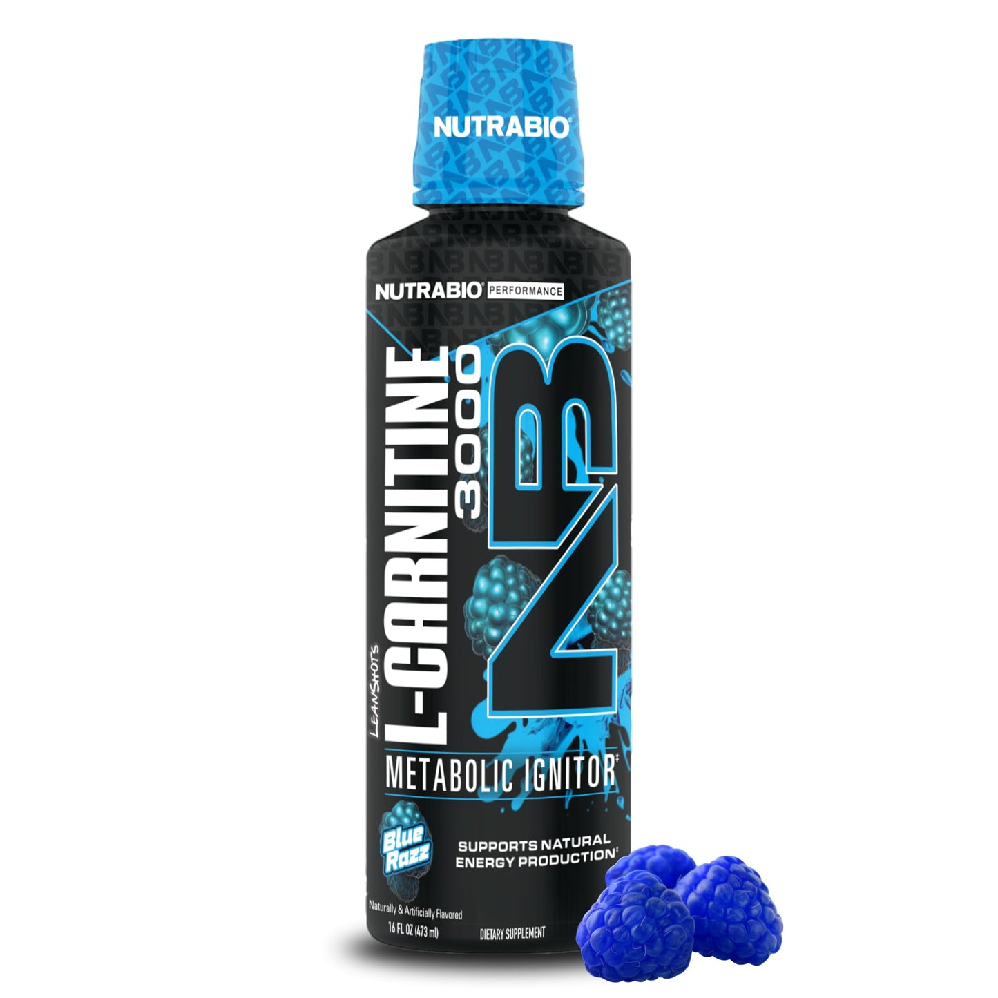 NutraBio – L-Carnitine Liquid Shots – 3000mg, (Green Apple) – 10mg of Vitamin B-5 – Zero Carbs & Sugars – Energy Production – Muscle Recovery