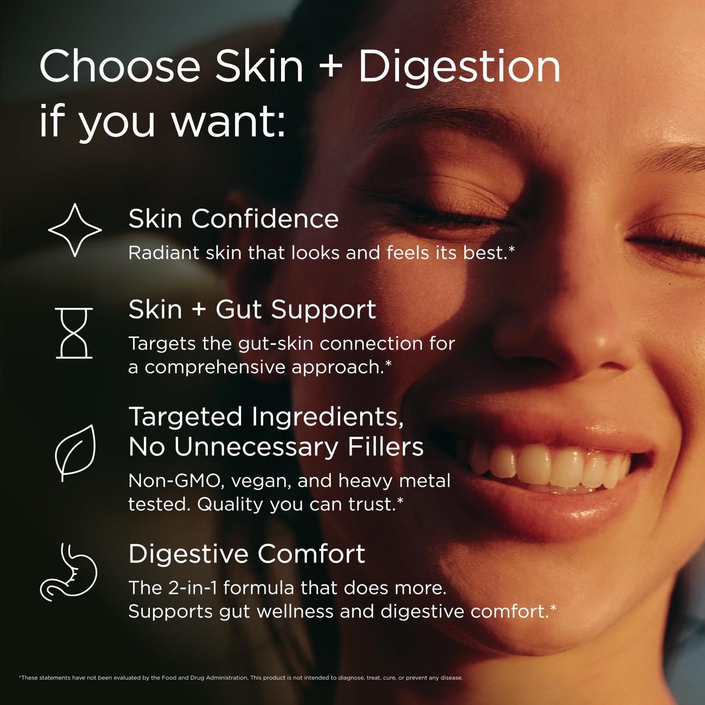 JSHealth Skin & Digestion Formula Supports Healthy Skin & Digestive Comfort | Clear Skin Supplement with Zinc, Burdock, Turmeric. Supports Healthy Skin and Digestive Comfort. Vegan (60 Tablets)